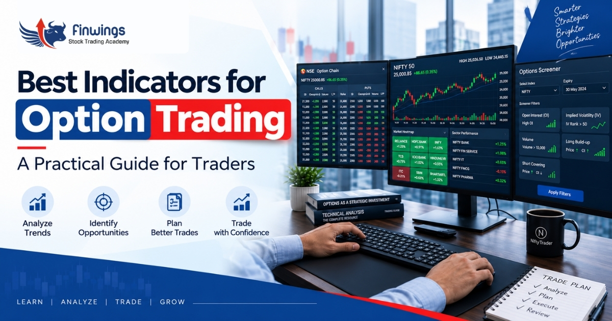 Trader analyzing stock market charts and option trading data
